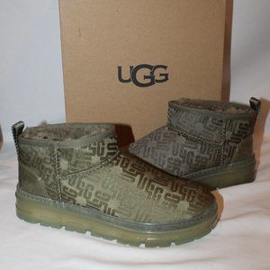 NIB UGG ULTRA MINI LOGO GREEN WOMEN'S ANKLE BOOTIE BOOTS‎